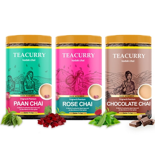 Flavored Chai Combo Pack - Betel Leaf, Rose, Cocoa, Coffee, Vanilla, Cardamom