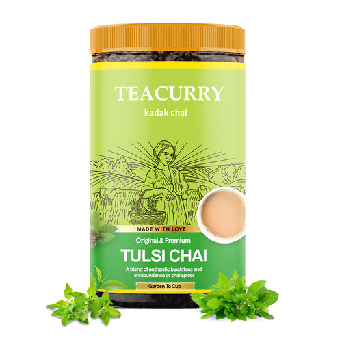 Tulsi Chai - 100% Natural Basil Chai Tea for Digestion | With Real Tulsi Leaves