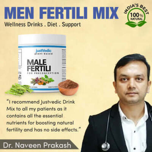Justvedic - man fertility supplement - fertility powder drink supplement - fertility powder drink mix