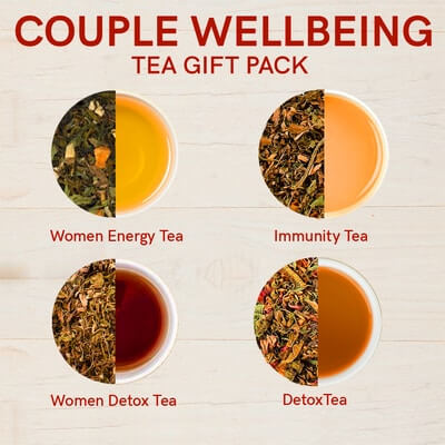 Different Types of Teas in Teacurry couple wellbeing gift box 