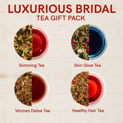 4 types of Teas in luxurious bridal gift box