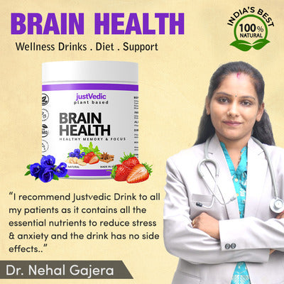 Justvedic Brain Health Drink Mix Recommend By Nehal Gajera - brain powder - 