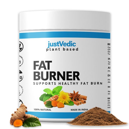 Justvedic Fat Burner Drink Mix Jar - fat burner drink powder - best weight loss shakes for men - fat burner powder