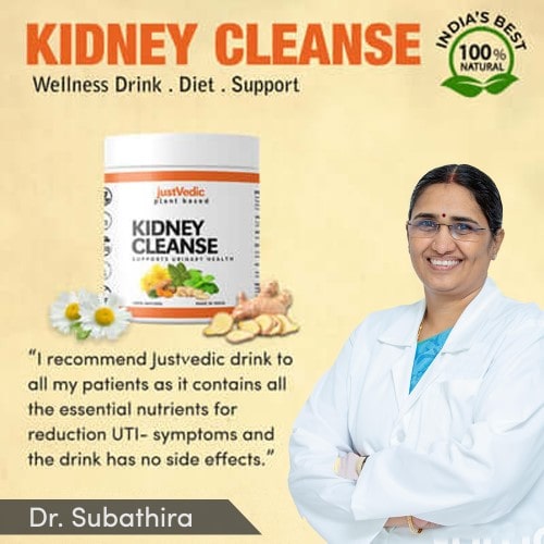 Justvedic Kidney Cleanse Jar Approved by Doctor Subathira - detox drink for kidney stones - detox drink for kidney stones