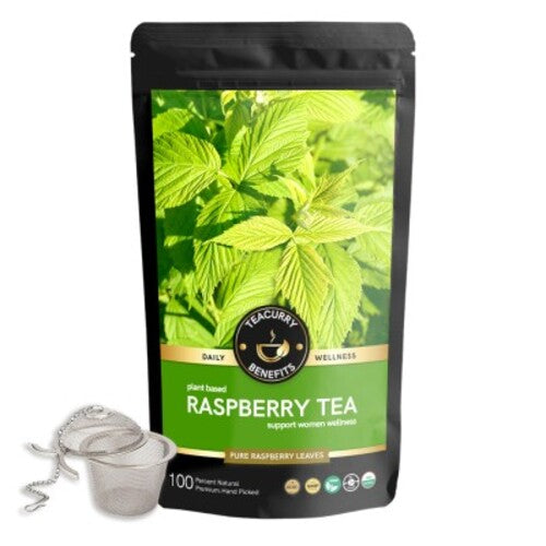 Raspberry tea pouch with infuser - red raspberry leaf tea for fertility reviews  - red raspberry tea fertility