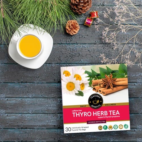 Thhyroid support tea top view - herbal teas for hypothyroidism - best tea for thyroid support - tea for thyroid patients