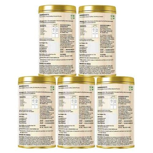 Coffeecurry Coffee Pack of 5 - Hazelnut, Caramel, Chocolate, Irish Mocha, French Vanilla Back Image 