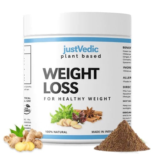 Justvedic Weight Loss Drink Mix Jar -  drink for weight loss - high protein drinks for weight loss