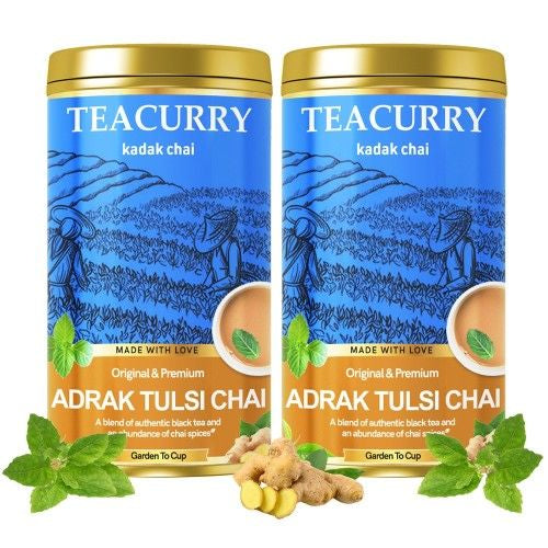 Teacurry Adrak Tulsi Chai Tin Can 