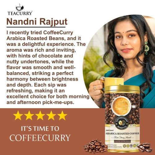 Teacurry Arabica Medium Roasted Coffee Beans Testimonial 