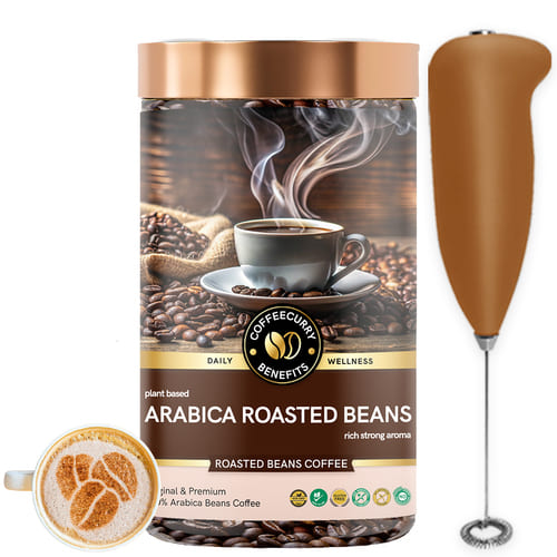 Arabica Roasted Coffee Bean with frother