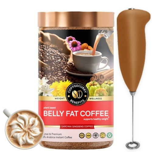 Coffecurry Belly Fat Coffee with Frother