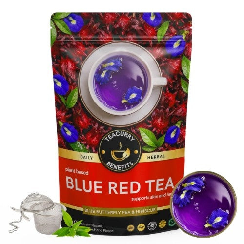 Teacurry Blue Red Tea Pouch + Infuser 