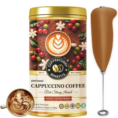 Coffeecurry Cappuccino Coffee Can with Frother 