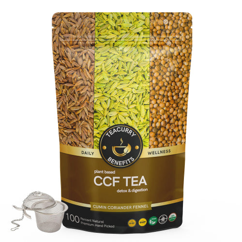 CCF Tea - Cumin, Coriander, and Fennel Infusion for Alleviating Migraines, Headaches, and Improving Digestive Wellness