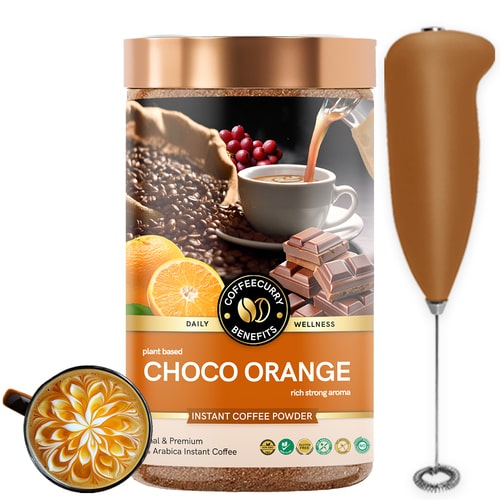 Choco Orange Instant Coffee Powder with frother