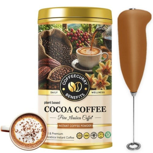 Teacurry Cocoa Instant Coffee Powder with Frother 