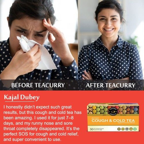 Teacurry Cough and Cold Tea Before and After