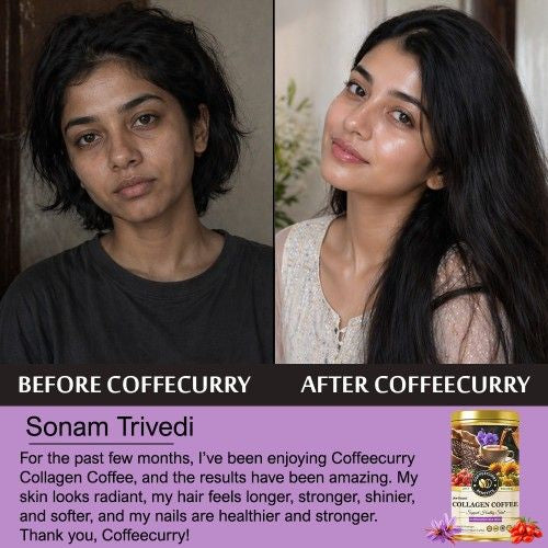 Coffeecurry Collagen Coffee Before and After 