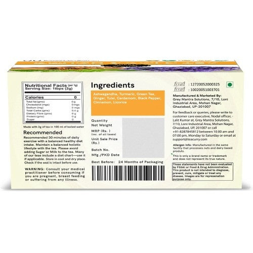 Teacurry Cough and Cold Tea Back Image