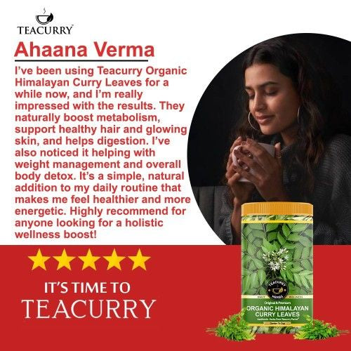 Organic Himalayan Curry Leaves (Gluten Free), Naturally Air Dried Herbs -  Help In  Bone Health, Osteoporosis, Promoting Radiant Hair & Skin