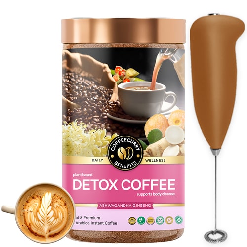 coffeecurry detox coffee for weight loss with frother