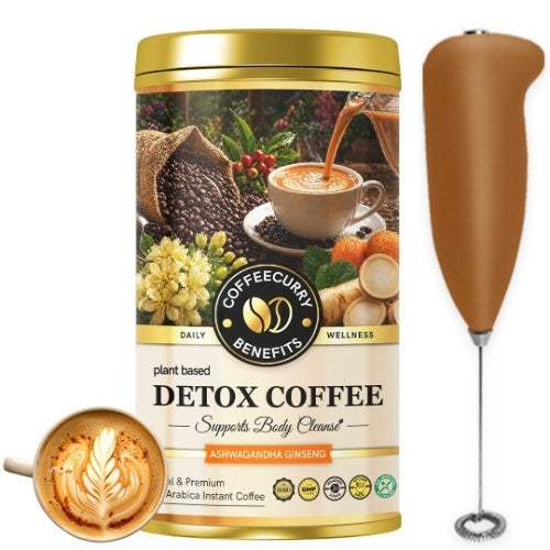 Coffeecurry Detox Coffee Tin Can with Frother 