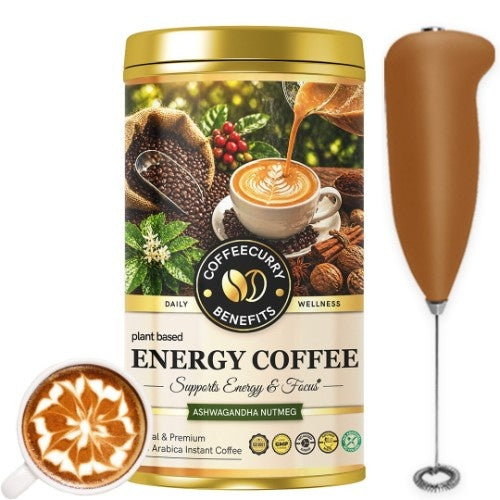 Energy Coffee (Premium Golden Tin Can) – The Ultimate High-Energy Coffee for Men and Women, Enhanced Focus, and an Instant Energy Boost - Coffeecurry