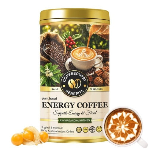 Energy Coffee (Premium Golden Tin Can) – The Ultimate High-Energy Coffee for Men and Women, Enhanced Focus, and an Instant Energy Boost - Coffeecurry