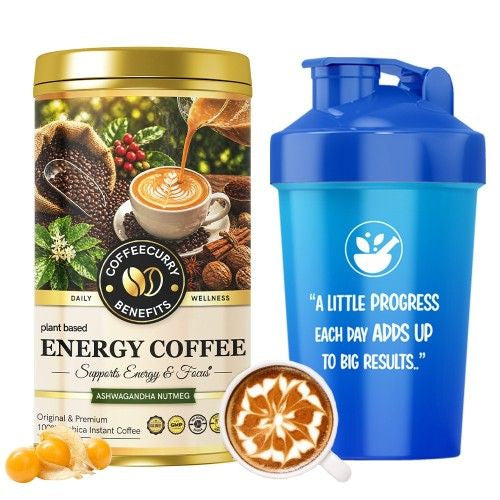Energy Coffee (Premium Golden Tin Can) – The Ultimate High-Energy Coffee for Men and Women, Enhanced Focus, and an Instant Energy Boost - Coffeecurry