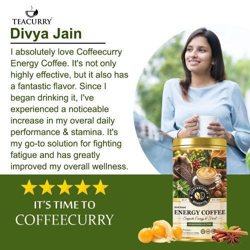 Energy Coffee (Premium Golden Tin Can) – The Ultimate High-Energy Coffee for Men and Women, Enhanced Focus, and an Instant Energy Boost - Coffeecurry