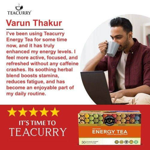 Teacurry Energy Tea Testimonial Image