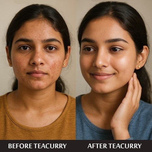Teacurry Face Glow Tea Before and After