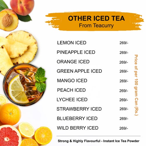 Teacurry combo of Peach, Litchi, and Mango - other iced tea