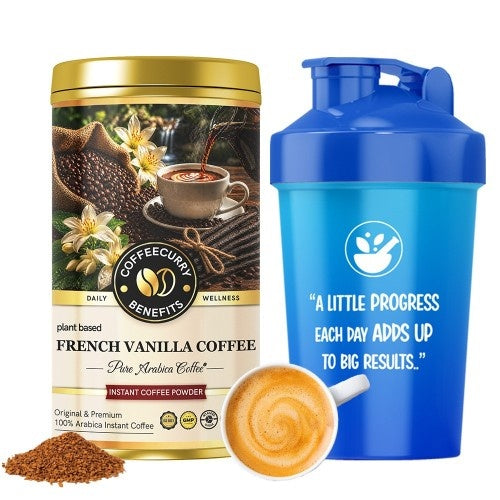 Coffeecurry French Vanilla Instant Coffee Powder with Shaker 