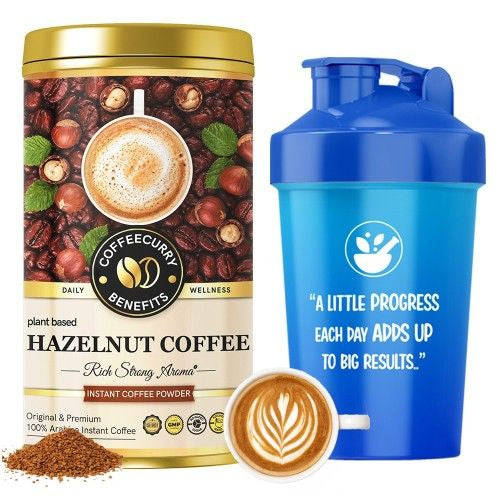 Coffeecurry Hazelnut Instant Coffee Powder with Shaker 