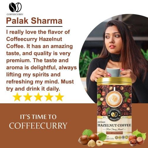 Coffeecurry Hazelnut Instant Coffee Powder Testimonial 