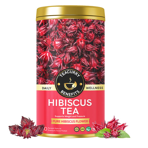 Hibiscus Tea (Premium Golden Tin Can) – For Cholesterol, Weight Loss, and Healthy Blood Pressure