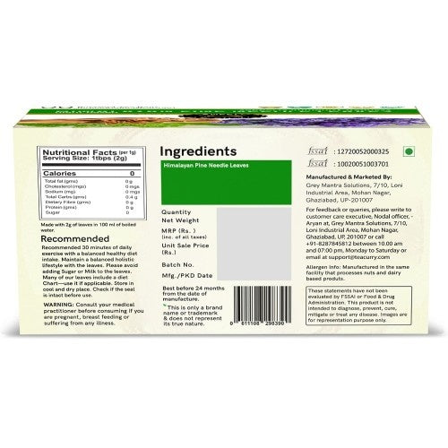 Teacurry Himalayan Pine Needle Tea Back Image