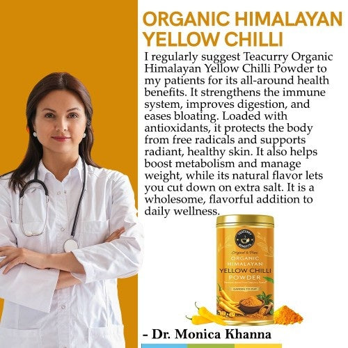 Dr. Monica Khanna Teacurry Organic Himalayan Yellow Chilli Powder 