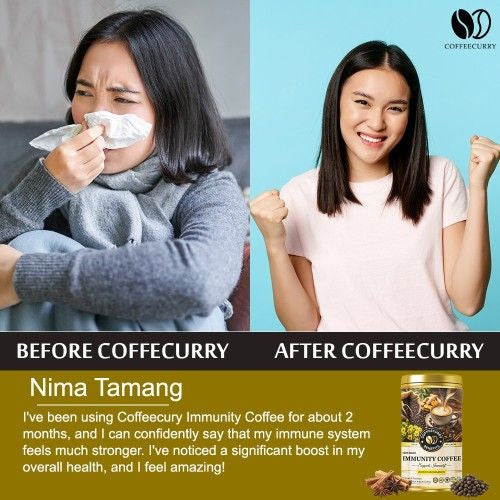Coffeecurry Immunity Coffee Before and After 