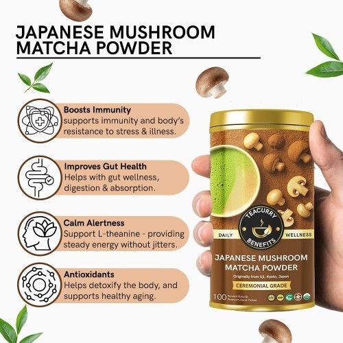 Teacurry Japanese Mushroom Matcha Powder Benefits
