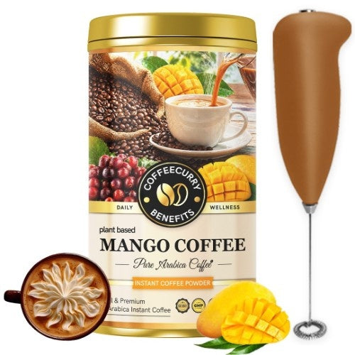 Coffeecurry Mango Instant Coffee Powder with Frother 