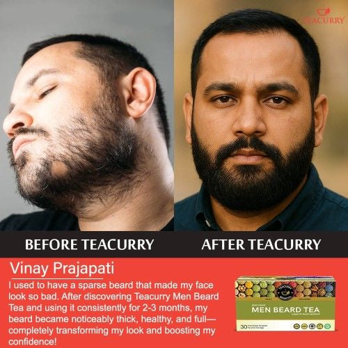 Teacurry Men Beard Tea Before and After