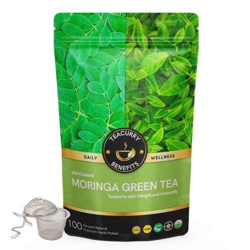 Teacurry Moringa Green Tea Pouch with Infuser