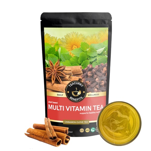 MultiVitamin Tea - Source of Vitamin A, B6, B12, C, D, K, Iron and Minerals - Multivitamin Wellness Tea