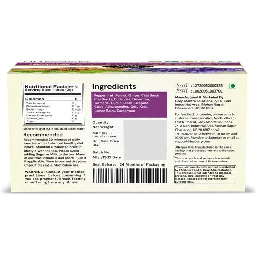 Teacurry Omega Support Tea Back Image