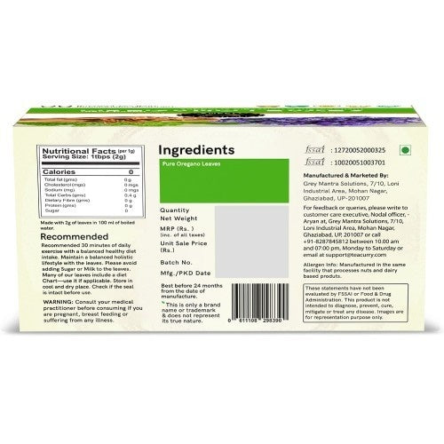 Teacurry Oregano Tea Back Image