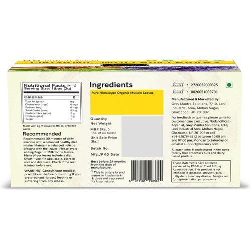 Organic Mullein Tea Back Image 