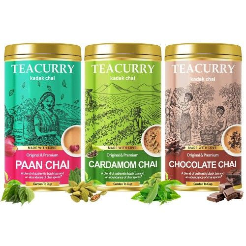 Teacuury Paan, Cardamom, Chocolate Chai Combo Image   